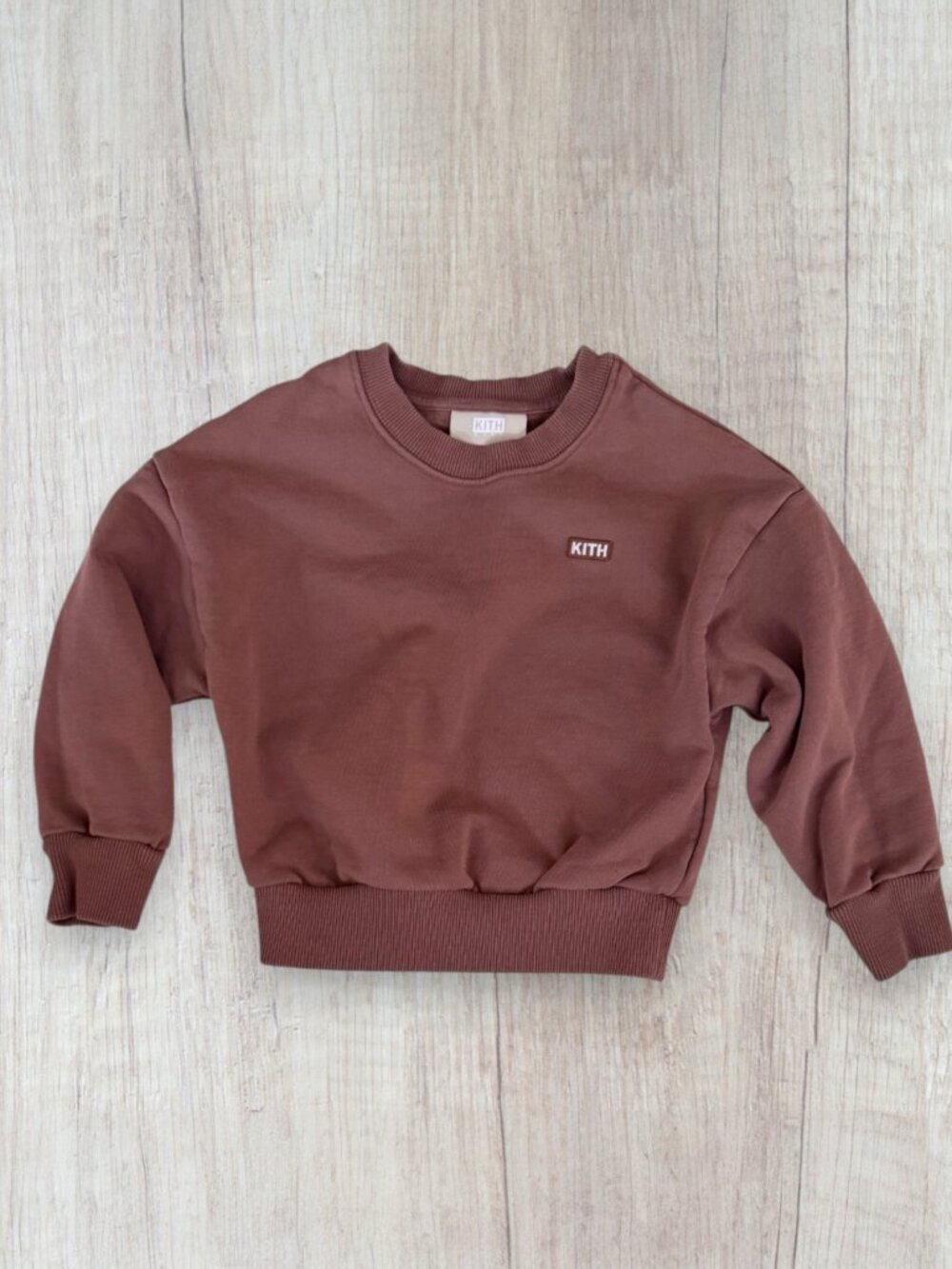 KITH Kids K Palette Brown Logo Crewneck Sweatshirt Unisex Toddler 3T